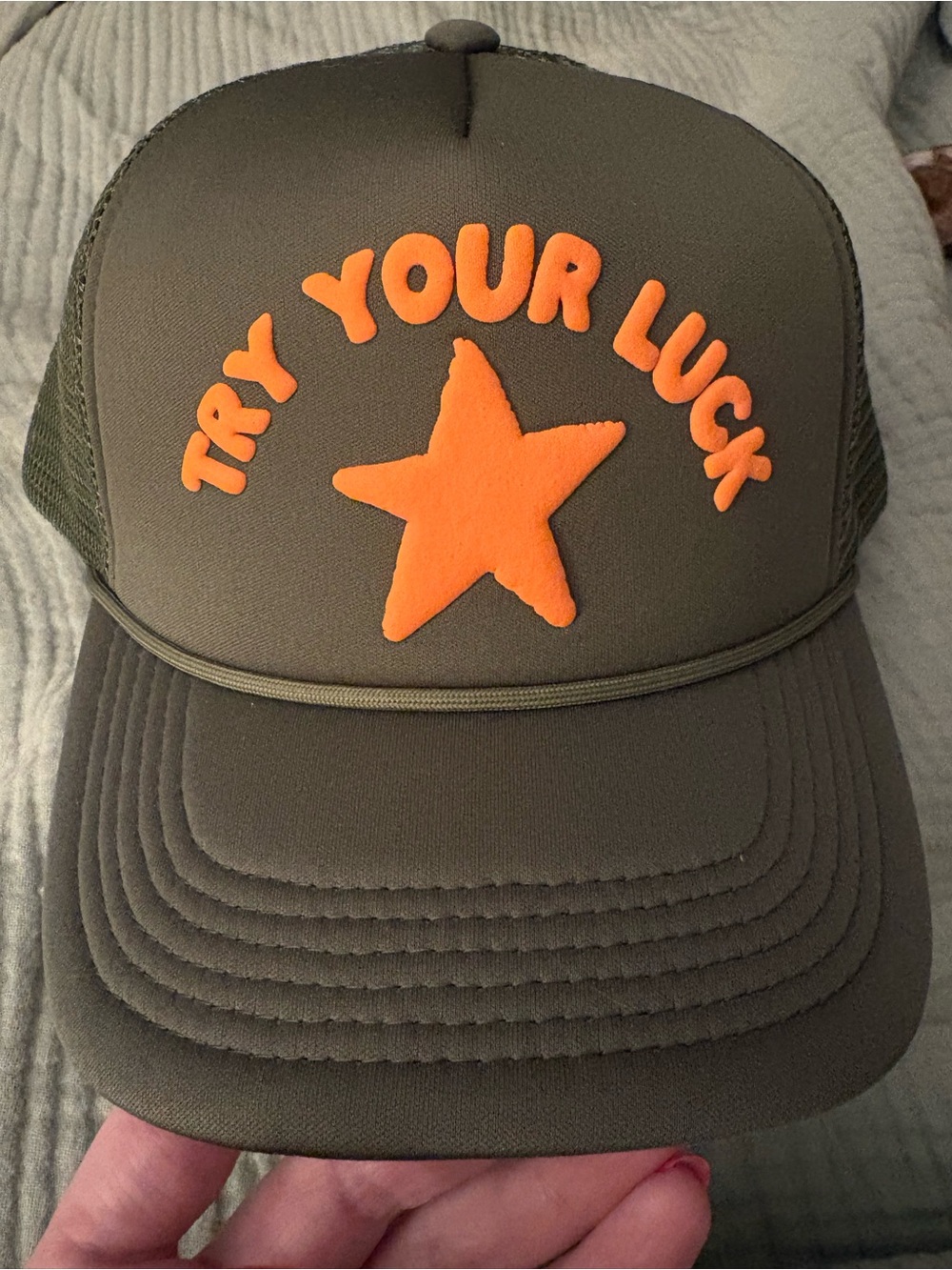 Olive Green Trucker Hat- ⭐️Try Your Luck⭐️- NWOT